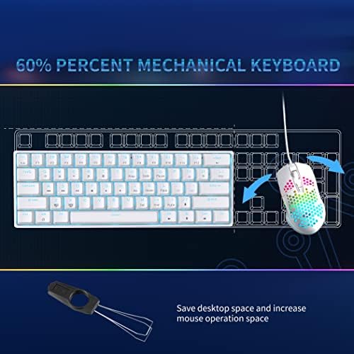DIERYA DK61SE 60% - os Mechanikus Gaming-Billentyűzet, 61 Kulcsok Anti-Szellemkép, LED Háttérvilágítás, Leválasztható USB-C,