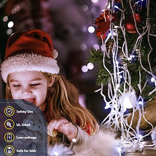 Hezbjiti Karácsonyi Díszek Kültéri Lámpák, 400 LED 32.8 FT 8 Módok 75 Csepp Tündér String Függöny Világítás Karácsonyi Dekoráció