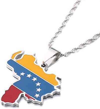 Venezuela Térkép Zászló, Medál, Nyaklánc, Arany Színű Ékszert Venezuelai Elem (ezüst)